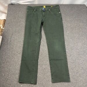 M|5 by Meyer Men's Slim Fit Green Stretch 5 Pocket Pants 33x34